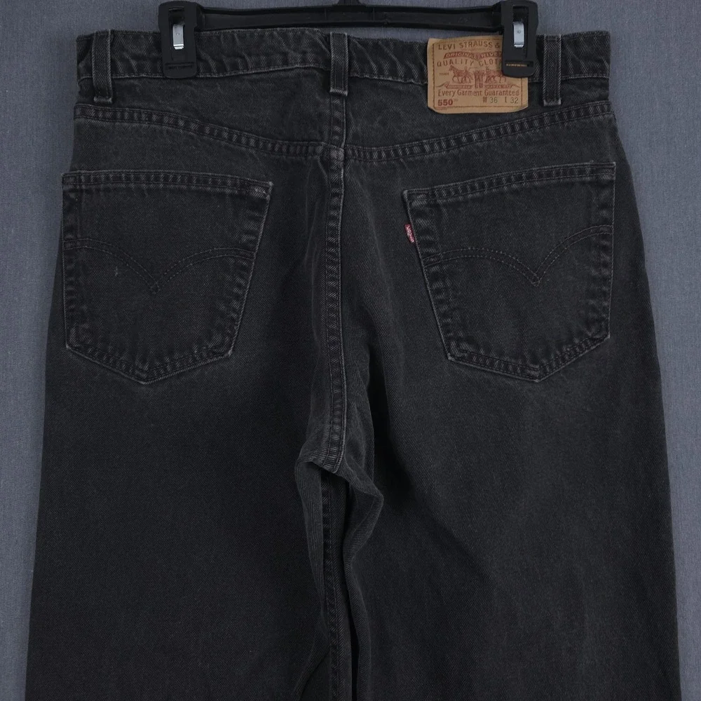 Vintage Levis 550 Relaxed Fit Jeans Mens 36x32 (Fits 33x31) Black Denim 90s
